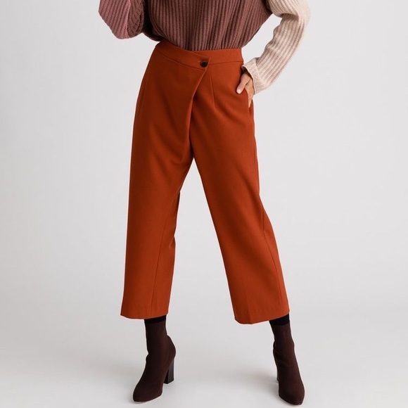 Petite Studio Pants - Petite Studio Bella Criss Cross Pants in Cinnamon